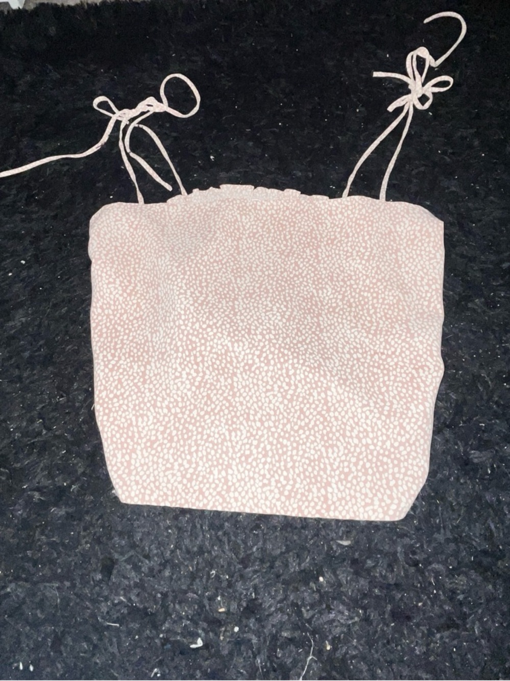 Miss Love Speckled Smocked Crop Top-Size L